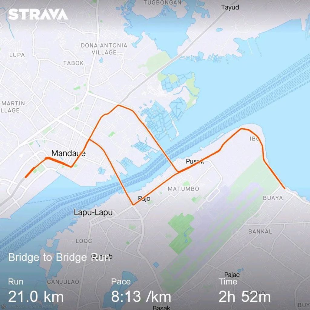 gps route, Lupad Sugbo, Bridge2Bridge Run, Parkmall, Run for a Cause, Dakilanglaagan