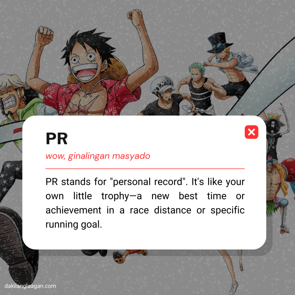 running terms, running vocabulary, beginner runner terminology, essential running terms, definition PR, personal best